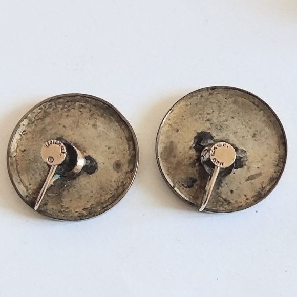 🆕 Vintage Estate 12K Gold Filled Cottagecore Round Etched Scenery Earrings - Picture 4 of 6